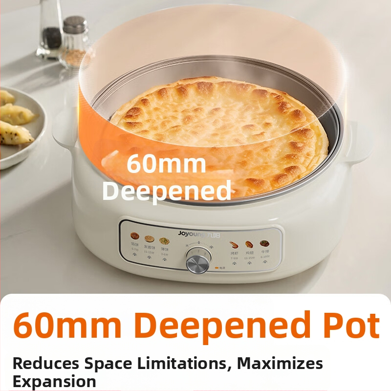 Joyoung GK339 Višenamjenski električni pancake tanjur i lonac za kuhanje, jednosmjerno grijanje, ručna kontrola gumbom, 220V 1000W+