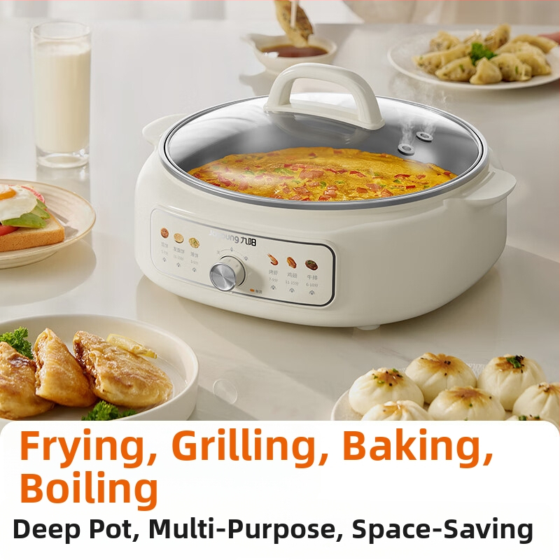 Joyoung GK339 Višenamjenski električni pancake tanjur i lonac za kuhanje, jednosmjerno grijanje, ručna kontrola gumbom, 220V 1000W+
