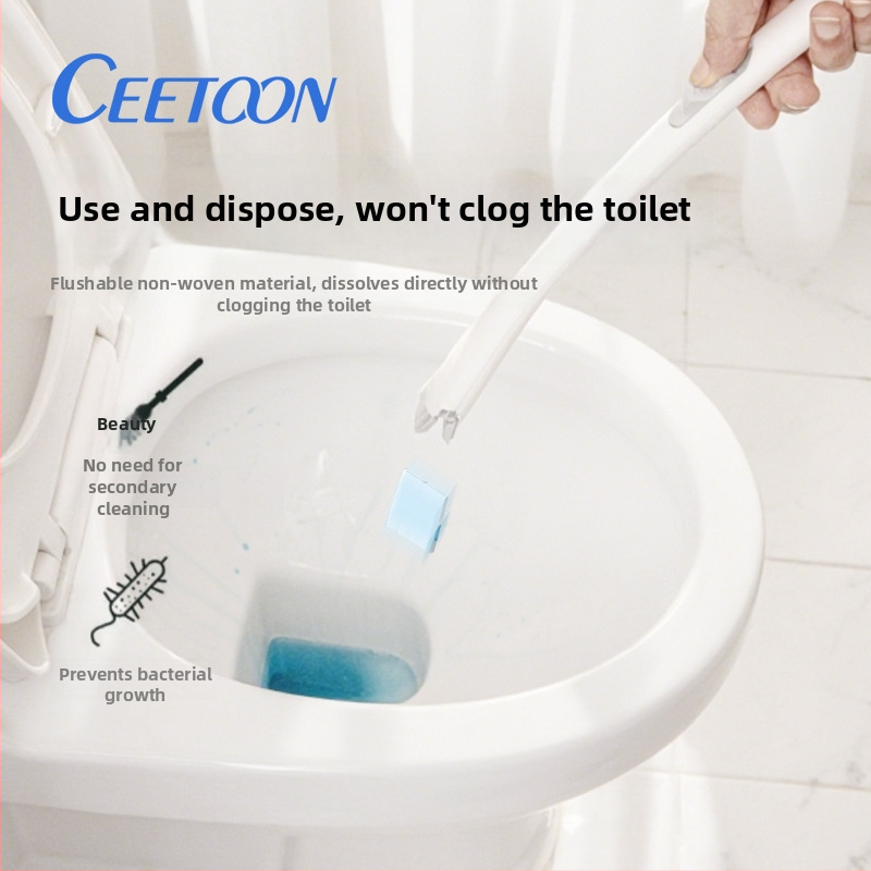 Ceetoon Sada kefy na záchod s vymeniteľnými hlavami, plastová, moderný minimalistický štýl