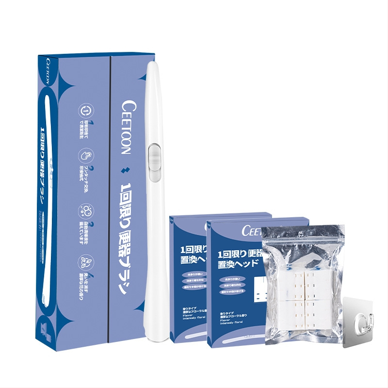 Ceetoon Sada kefy na záchod s vymeniteľnými hlavami, plastová, moderný minimalistický štýl