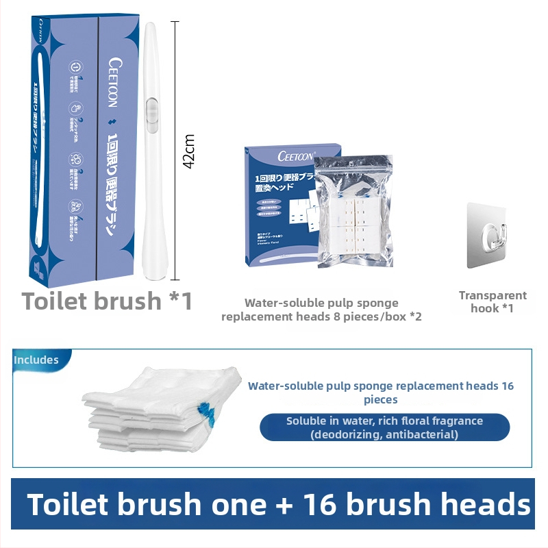 Ceetoon Sada kefy na záchod s vymeniteľnými hlavami, plastová, moderný minimalistický štýl