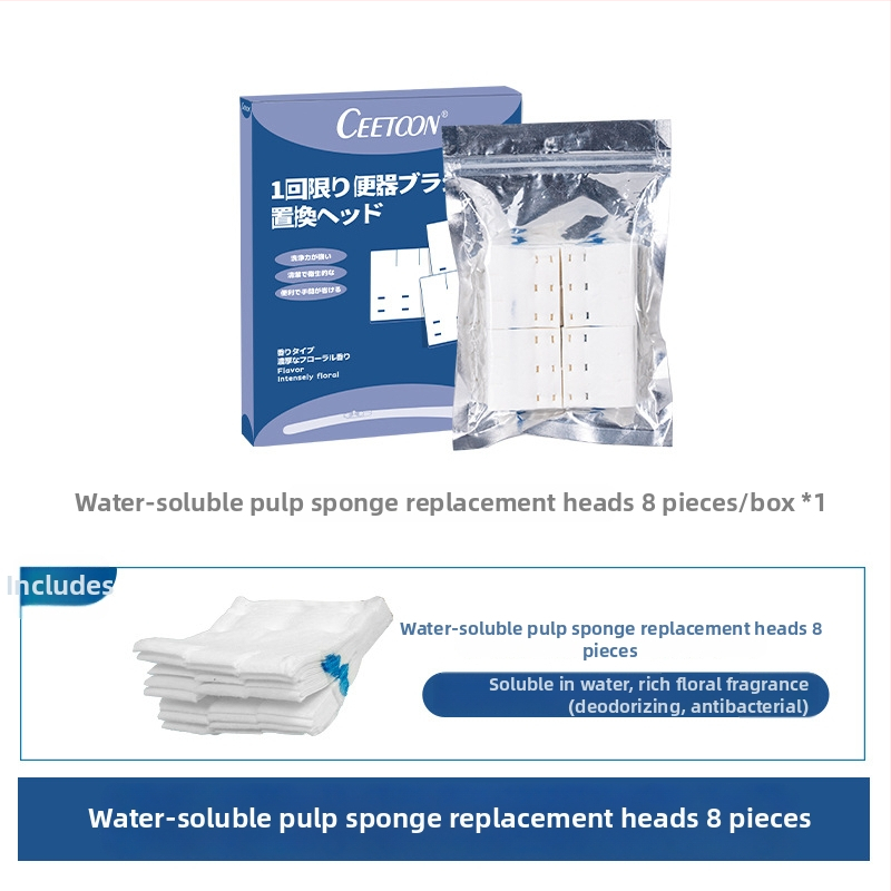 Ceetoon Sada kefy na záchod s vymeniteľnými hlavami, plastová, moderný minimalistický štýl