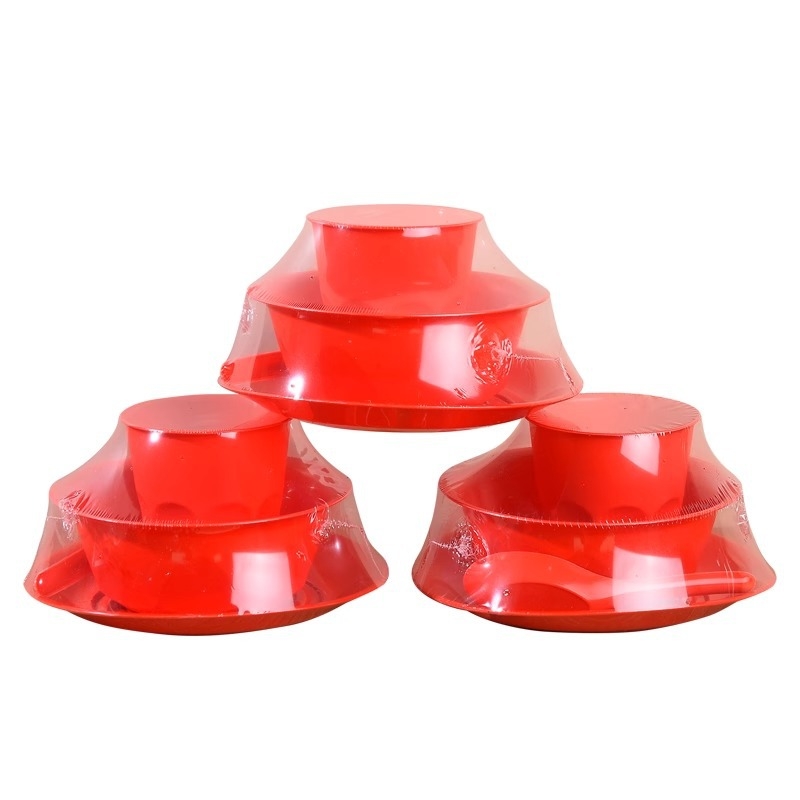 Négy darabos egyszer használatos kör plasztikus étkészlet — tálak, 3 éves szavatosság, 25/50/75/100 készlet dobozonként