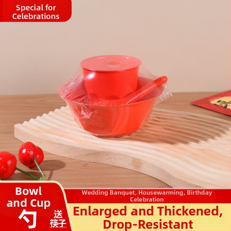 Négy darabos egyszer használatos kör plasztikus étkészlet — tálak, 3 éves szavatosság, 25/50/75/100 készlet dobozonként