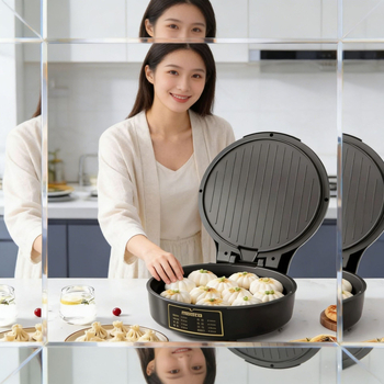 Malata Wanlida Dvostrani električni wok i palačinka tiganj – 1300W, 220V, 50Hz, Mehaničko upravljanje, Funkcije: dinstanje, prženje, pečenje