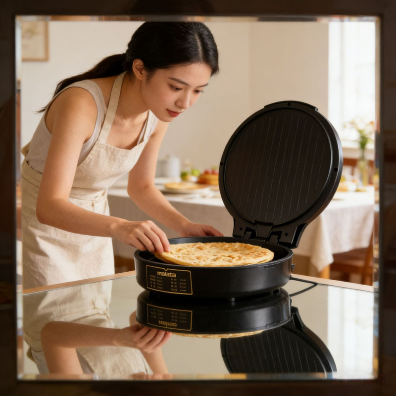 Malata Wanlida Dvostrani električni wok i palačinka tiganj – 1300W, 220V, 50Hz, Mehaničko upravljanje, Funkcije: dinstanje, prženje, pečenje