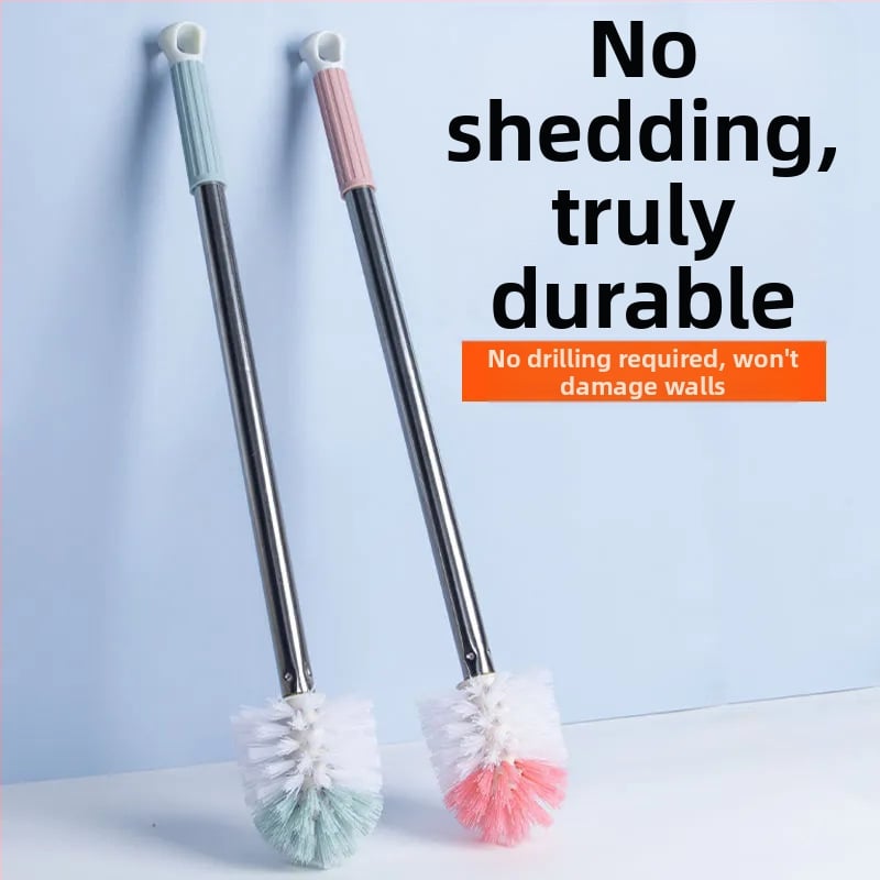 Perie pentru toaletă cu mâner lung și tijă din oțel inoxidabil pentru curățarea pereților și tavanelor, greutate 70 g, brand Five strokes, lansare primăvară 2021