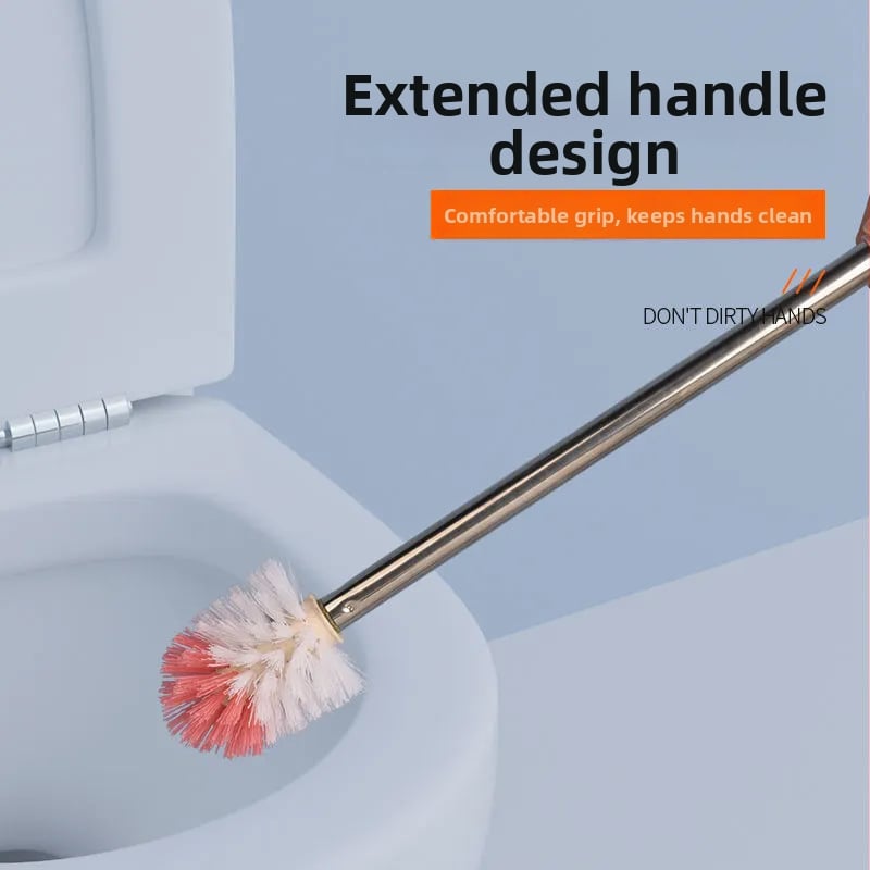 Perie pentru toaletă cu mâner lung și tijă din oțel inoxidabil pentru curățarea pereților și tavanelor, greutate 70 g, brand Five strokes, lansare primăvară 2021