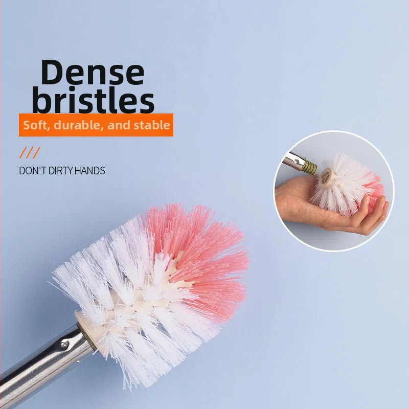 Perie pentru toaletă cu mâner lung și tijă din oțel inoxidabil pentru curățarea pereților și tavanelor, greutate 70 g, brand Five strokes, lansare primăvară 2021