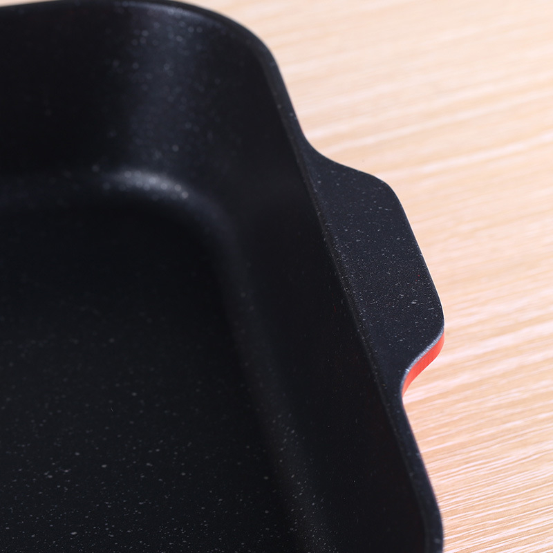 Правоъгълен незалепващ алуминиев грил пан със щампована технология