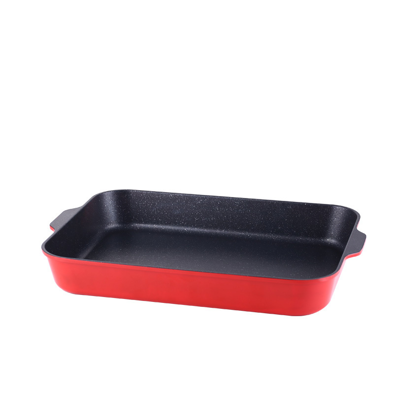 Правоъгълен незалепващ алуминиев грил пан със щампована технология