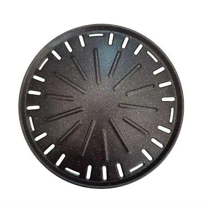 Кръгла железна скара за открито барбекю – преносима, многофункционална, незалепваща, 0,6 кг