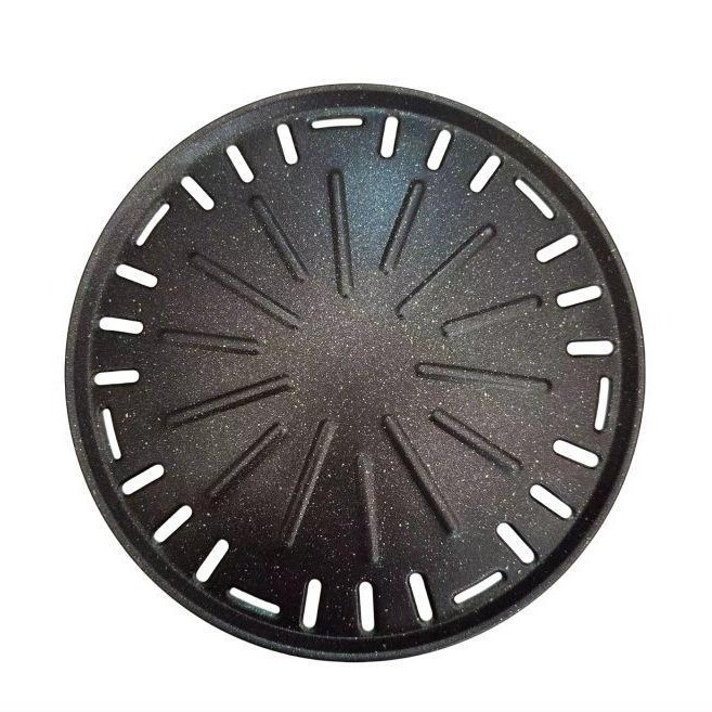 Кръгла железна скара за открито барбекю – преносима, многофункционална, незалепваща, 0,6 кг