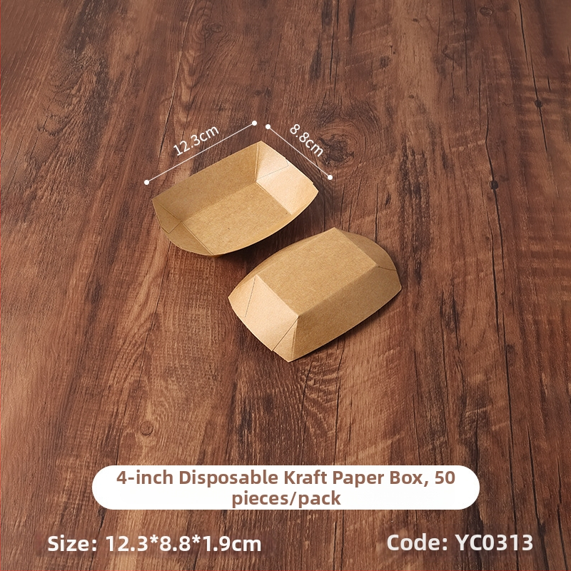 Jednokratna kutija od kraft papira za brodicu, materijal: papir, 50 komada, brend: Thousand years of love wood, porijeklo: Fujian