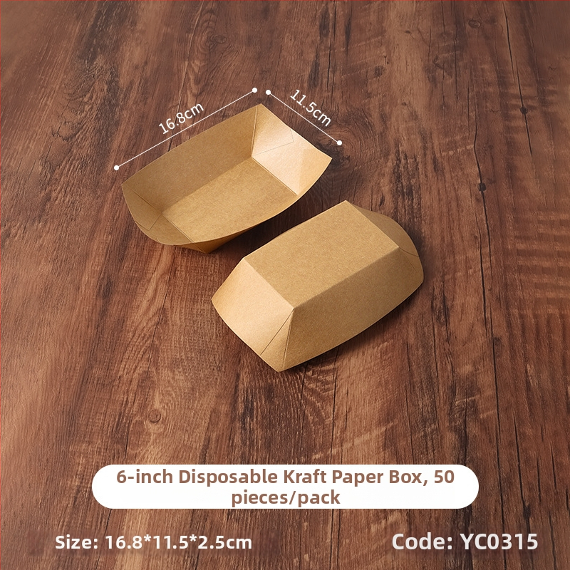 Jednokratna kutija od kraft papira za brodicu, materijal: papir, 50 komada, brend: Thousand years of love wood, porijeklo: Fujian