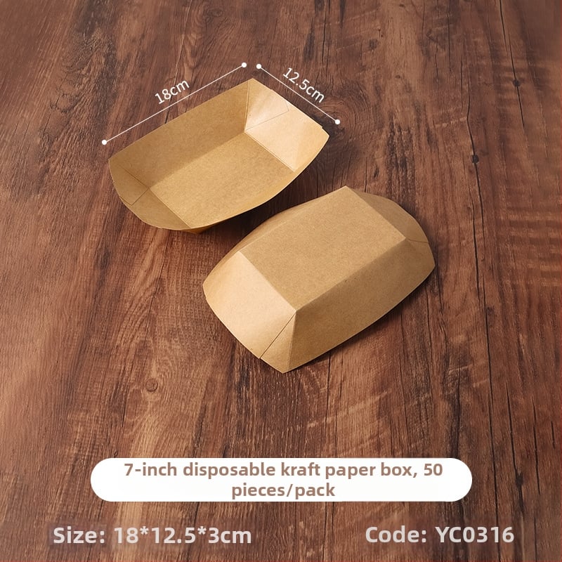 Jednokratna kutija od kraft papira za brodicu, materijal: papir, 50 komada, brend: Thousand years of love wood, porijeklo: Fujian
