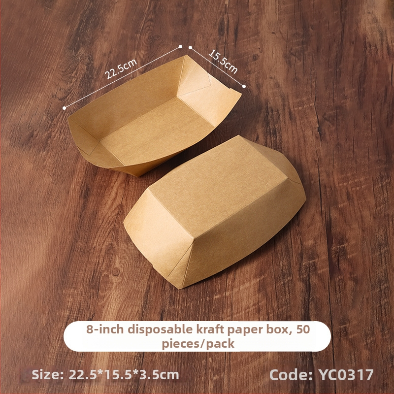 Jednokratna kutija od kraft papira za brodicu, materijal: papir, 50 komada, brend: Thousand years of love wood, porijeklo: Fujian