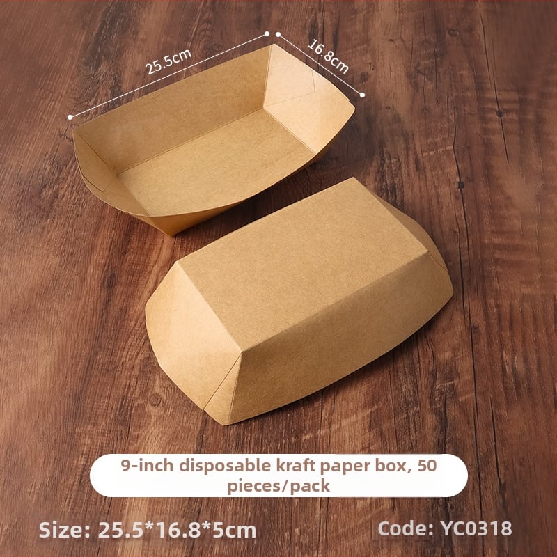 Jednokratna kutija od kraft papira za brodicu, materijal: papir, 50 komada, brend: Thousand years of love wood, porijeklo: Fujian
