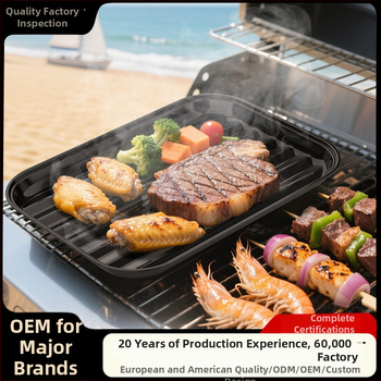 Квадратен емалиран железен грил тиган за барбекю, домашна употреба, 0.45 кг