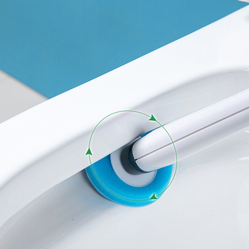 Σετ μιας χρήσης βούρτσας τουαλέτας με μακρύ κοντάρι, βάση σε δάπεδο, σχεδιασμός χωρίς νεκρή γωνία, πλαστικό