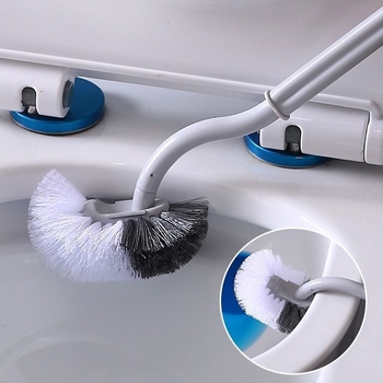 Četka za WC s dugačkim držalom, zidni držač, za čišćenje šupljina između WC-a, plastična; težina 80 g