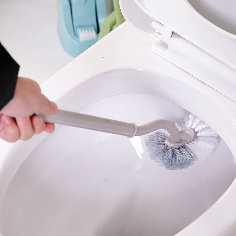 Četka za WC s dugačkim držalom, zidni držač, za čišćenje šupljina između WC-a, plastična; težina 80 g