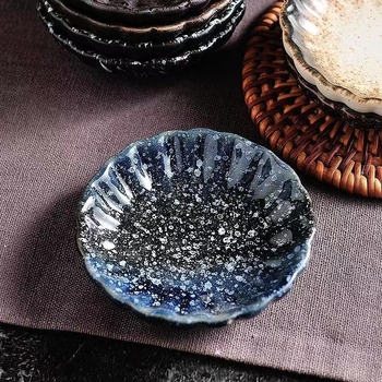 Porcelanski tanjur za umake i začine, japanskog stila, okrugli, pogodan za mikrovalnu pećnicu