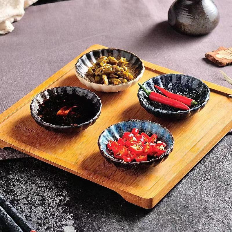 Porcelanski tanjur za umake i začine, japanskog stila, okrugli, pogodan za mikrovalnu pećnicu