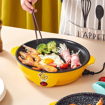 Mini električna tava s neprijanjajućim premazom, koreanskog stila grill tava, promjer 22/26 cm, višenamjenska