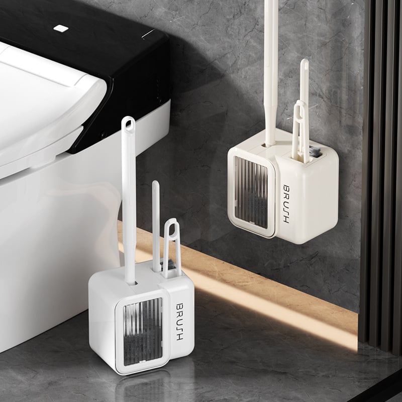 Set četkica za WC i kadu, zidni montažni bez bušenja, plastika, Hangyu