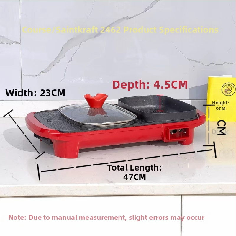 Všetko v jednom hrniec na varenie a gril – hliník, 1200W, 220V, 1-2L, Model KWT-SK8806