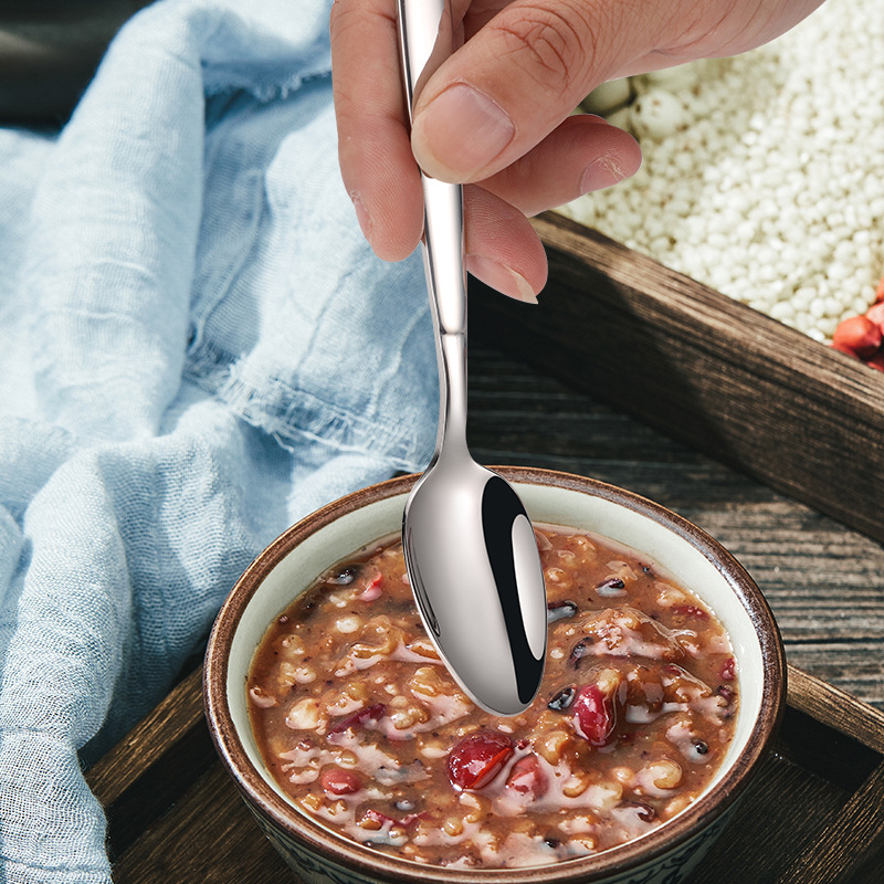 Šiljasta žlica s dugim držačem (316 nehrđajući čelik; ogledni završetak; pogodna za juhu, desert i kavu)