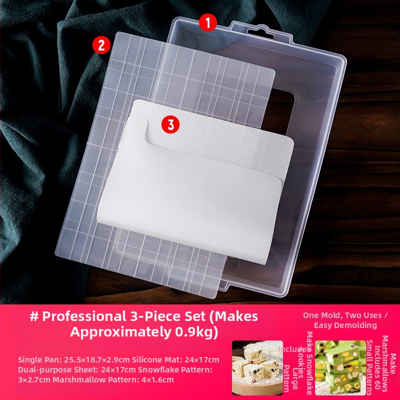 Sada nástrojov s odnímateľným spodným dnom pre Snowflake Crispy Ejiao tortu, sušienky, nugát a karamel