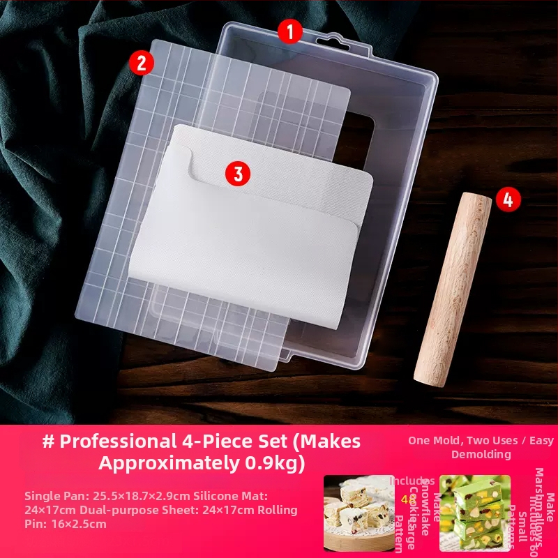 Sada nástrojov s odnímateľným spodným dnom pre Snowflake Crispy Ejiao tortu, sušienky, nugát a karamel