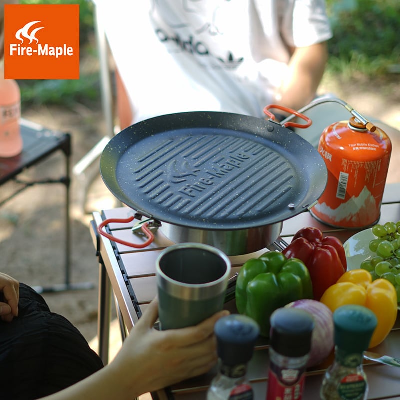Fire-Maple metalni prijenosni pleh za pečenje za kampiranje, za više osoba, težina oko 660 g