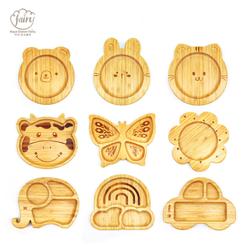 Dječji tanjur od vlakana bambusa s usisnom podlogom, protiv prevrtanja, od 6 mjeseci