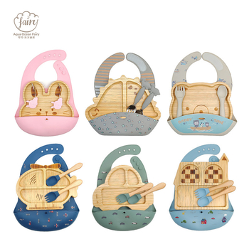 Dječji tanjur od vlakana bambusa s usisnom podlogom, protiv prevrtanja, od 6 mjeseci