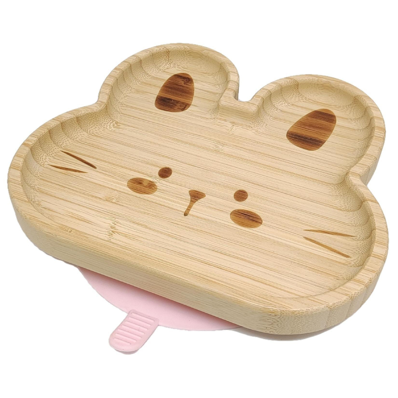 Dječji tanjur od vlakana bambusa s usisnom podlogom, protiv prevrtanja, od 6 mjeseci