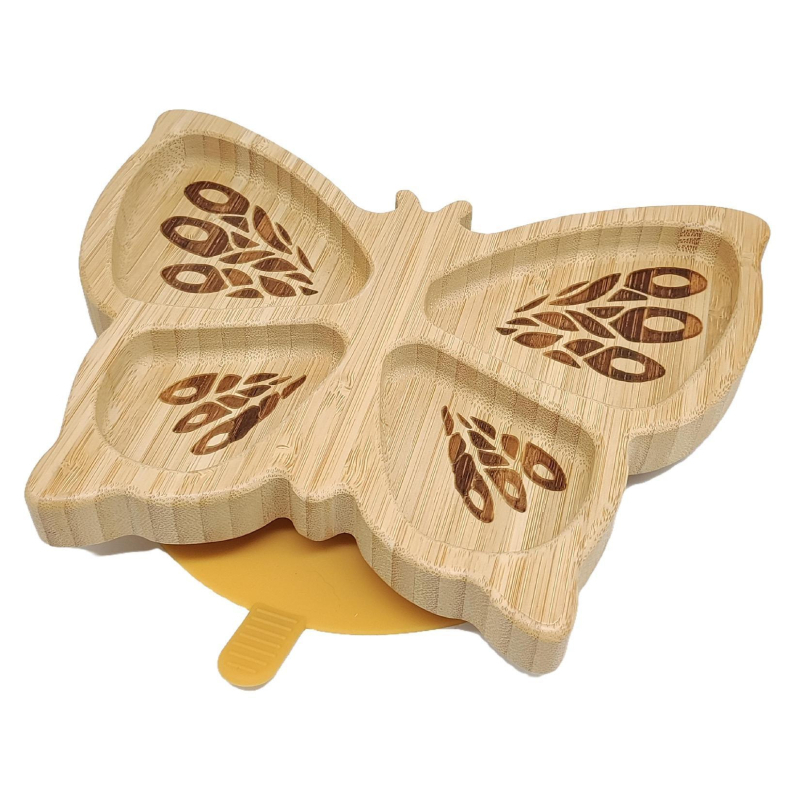 Dječji tanjur od vlakana bambusa s usisnom podlogom, protiv prevrtanja, od 6 mjeseci