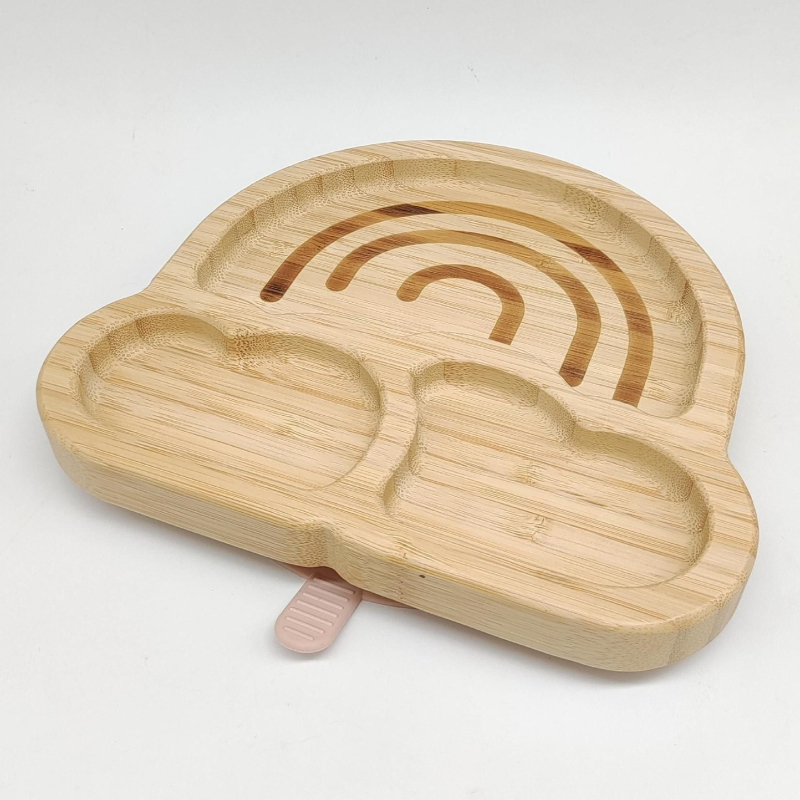 Dječji tanjur od vlakana bambusa s usisnom podlogom, protiv prevrtanja, od 6 mjeseci