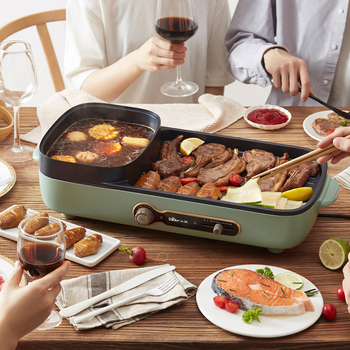 Bear DKL-C15G1 Električni lonac za juhe i roštilj u jednom, kapacitet 2–3 L, snaga ispod 800 W, mehanička kontrola, parenje, prženje, kuhanje, teppanyaki