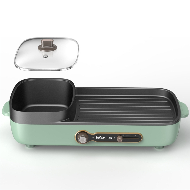 Bear DKL-C15G1 Električni lonac za juhe i roštilj u jednom, kapacitet 2–3 L, snaga ispod 800 W, mehanička kontrola, parenje, prženje, kuhanje, teppanyaki