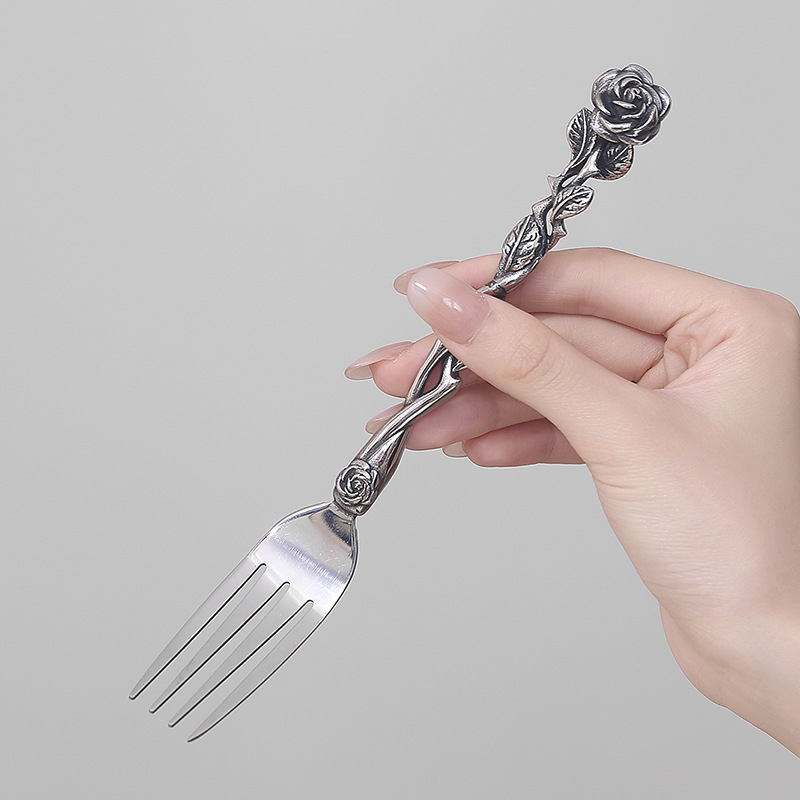 Set pribora od nehrđajućeg čelika, zapadni stil, 3 dijela, ručno izrađeno, prilagodljivo, visoka kvaliteta, lagani luksuz retro stil