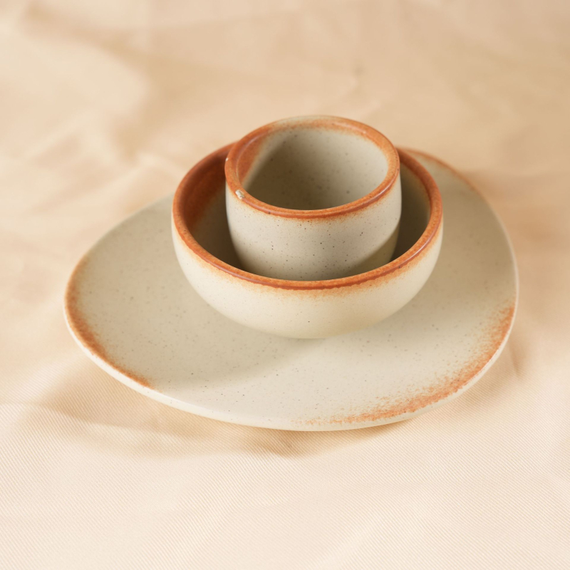 Porcelanski set posuđa u planinskom stilu za restoran s hot pot — 5-dijelni komplet šalice, zdjele i tanjura, glazirana površina, mogućnost otiska logotipa, prilagodljiv