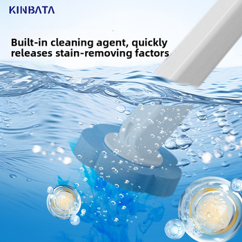 Kinbata jednorazová súprava na čistenie toalety s dizajnom bez rohov a vymeniteľnou hlavou kefy, model A-023, plast, 30 kusov v balení