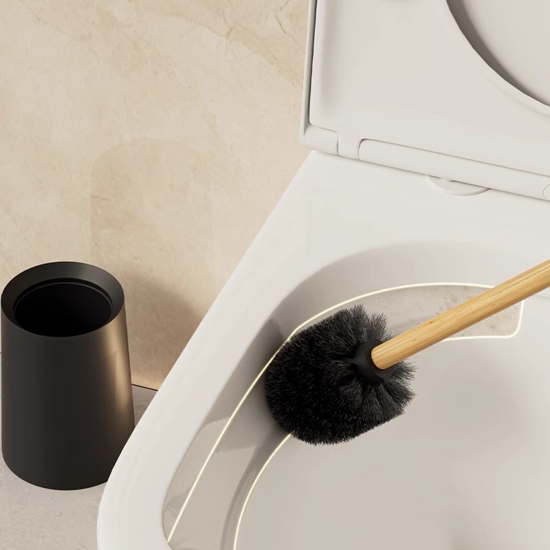 Set četke za WC za kućnu upotrebu, plastična duga drška, bez bušenja zida, podni držač s bazom