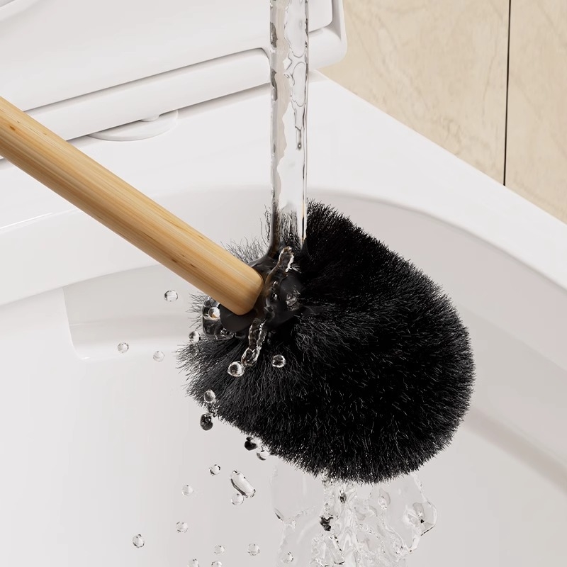 Set četke za WC za kućnu upotrebu, plastična duga drška, bez bušenja zida, podni držač s bazom