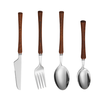 Set pribora za jelo (nož, vilica i žlica) od 304 nehrđajućeg čelika – ogledni završni sloj – ručna izrada – retro stil