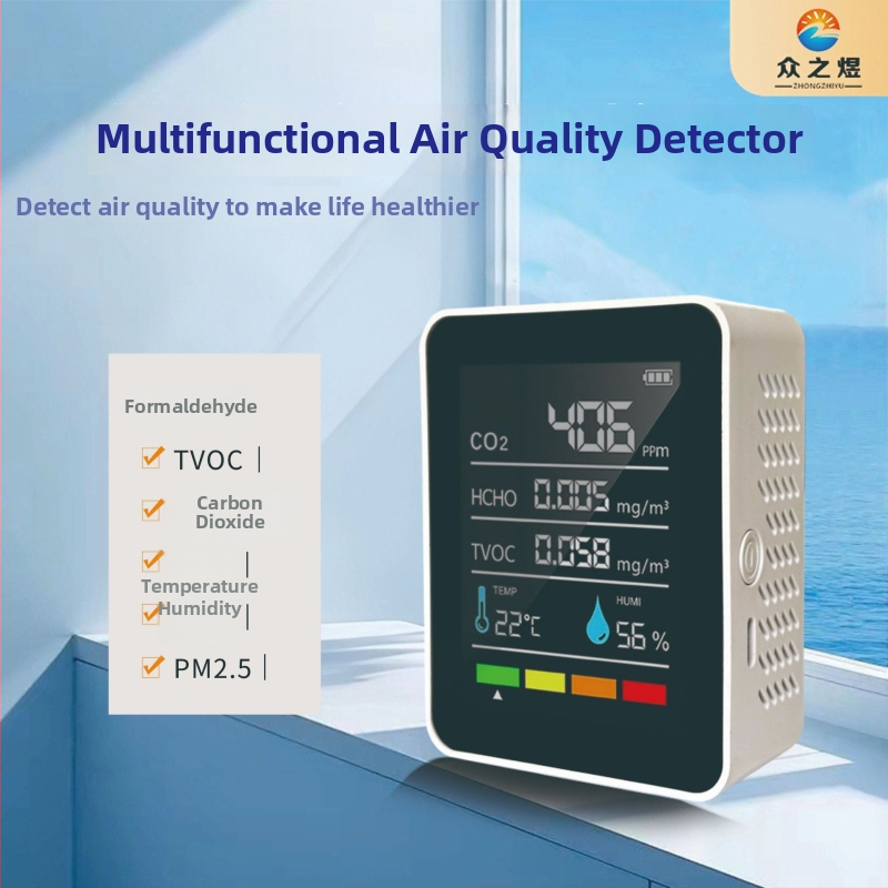 Detektor kvality vzduchu MT05: PM2.5/PM10, CO/CO2, teplota a vlhkosť, Type-C napájanie