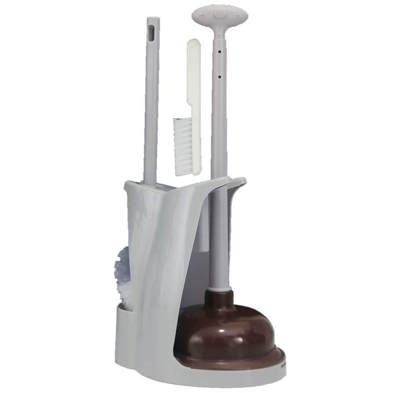 Set četke za WC i plunžer s dizajnom punog kuta, plastični materijal (Brand: Unique; Privatna oznaka: Gwt/gweite)